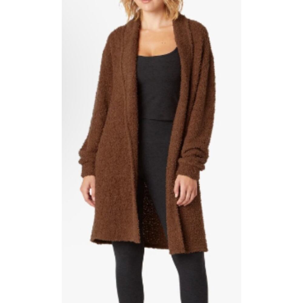 Beyond‎ Yoga Cloud Cover Cardigan Medium in walnut Open Front Draped